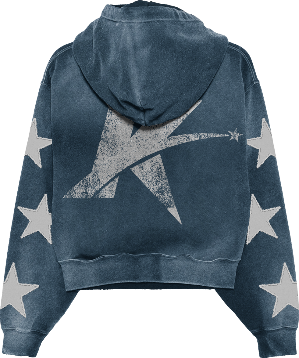 Distressed Zipper Hoodie