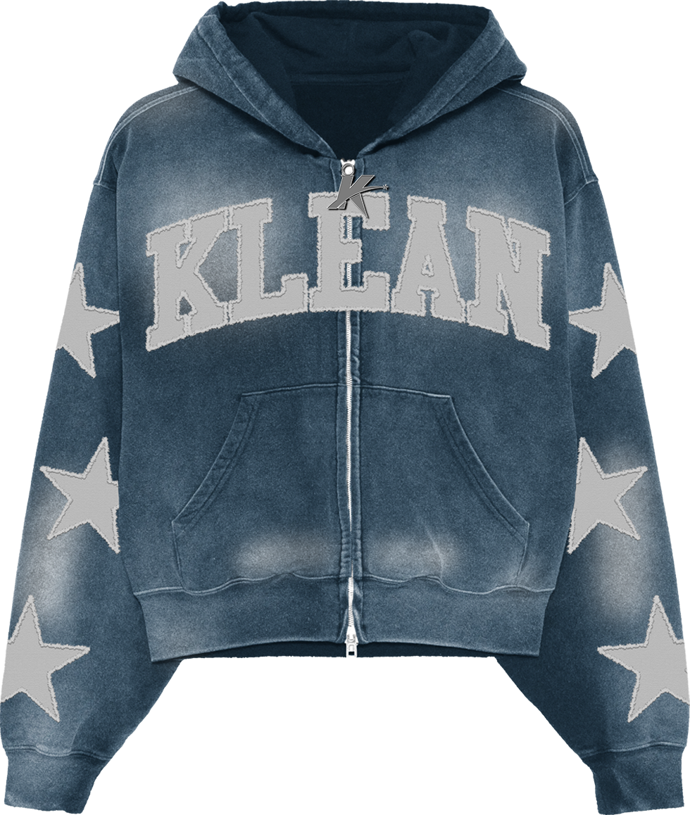 Distressed Zipper Hoodie