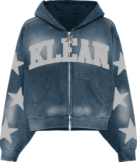 Distressed Zipper Hoodie